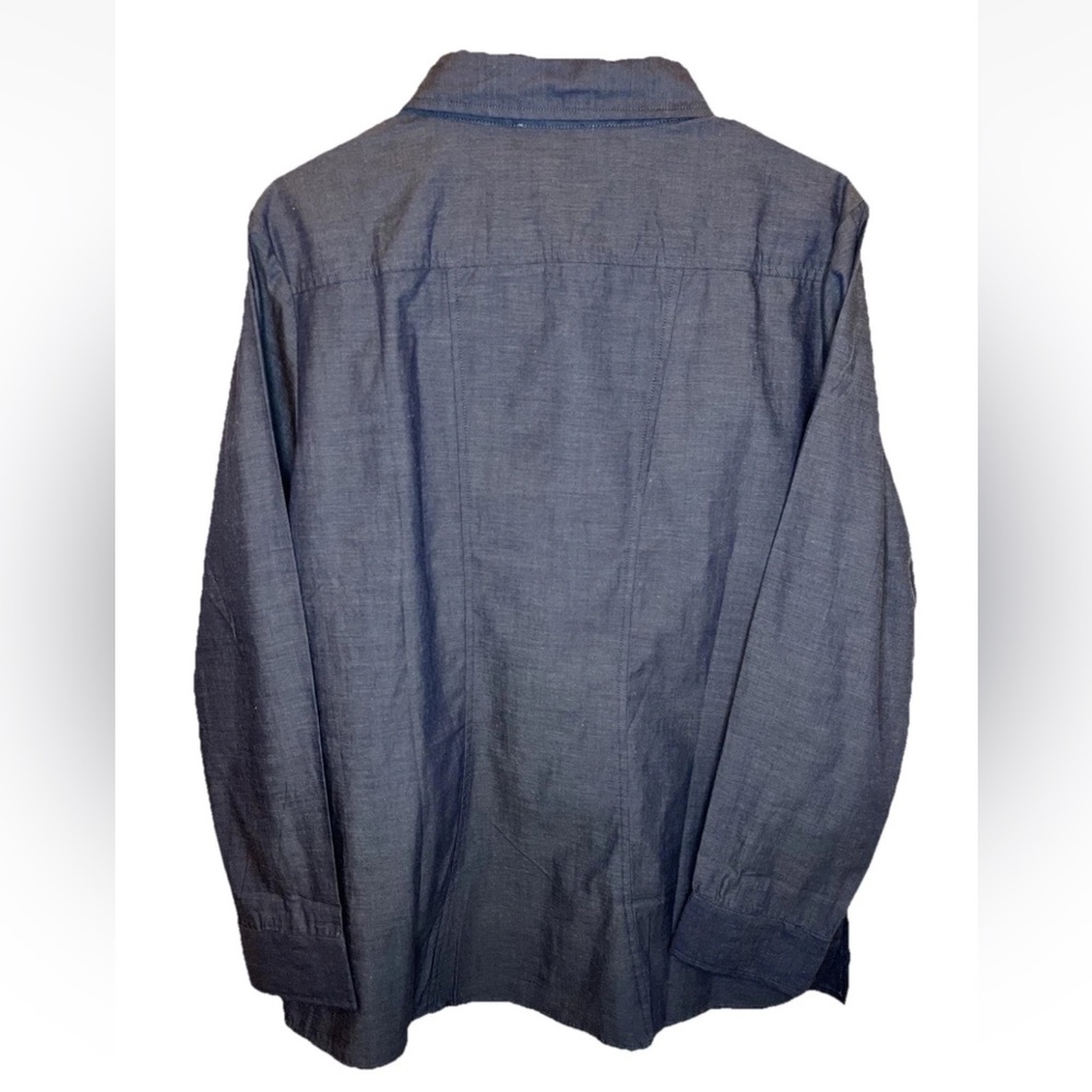 Simply Noelle Woman’s Long Sleeve Button-up Blue Shirt Size L/XL 12-14 NWT - Picture 6 of 6